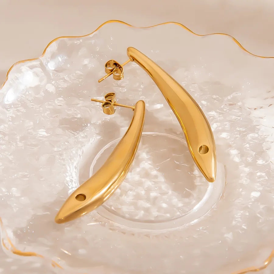 Gold Plated Bluefish Stainless Steel Earrings