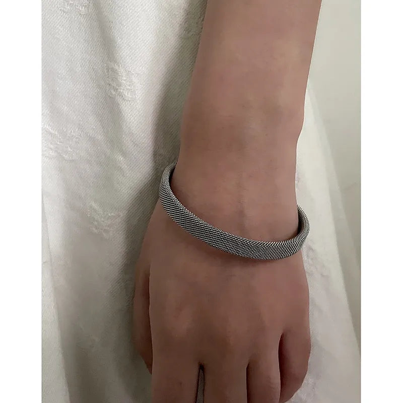 Vintage Mesh Titanium Steel Bracelet
