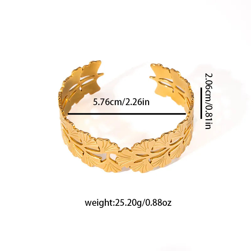 Elegant Open Stainless Steel Bangle Bracelet BJGB0257