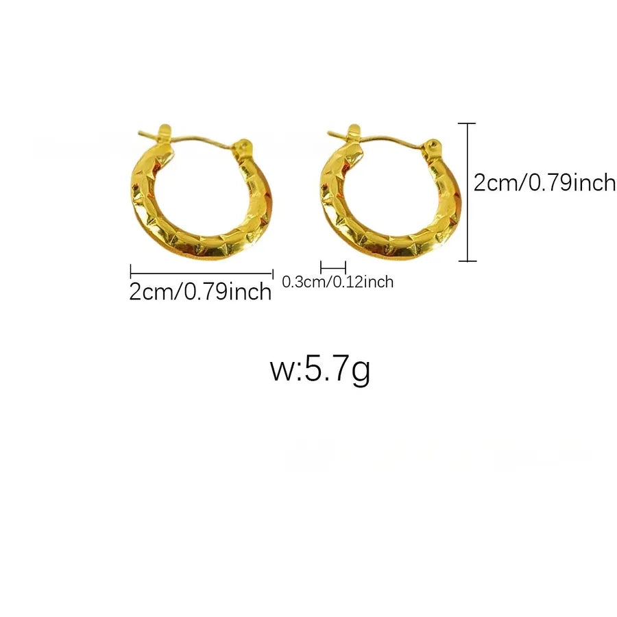 Elegant Gold Titanium Steel Hoop Earrings