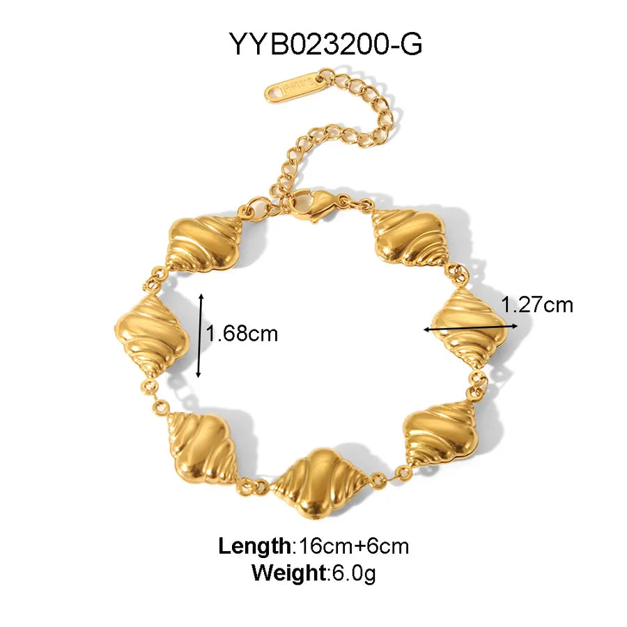 Luxury Titanium Steel Charm Bracelet Average Size Gold 1#