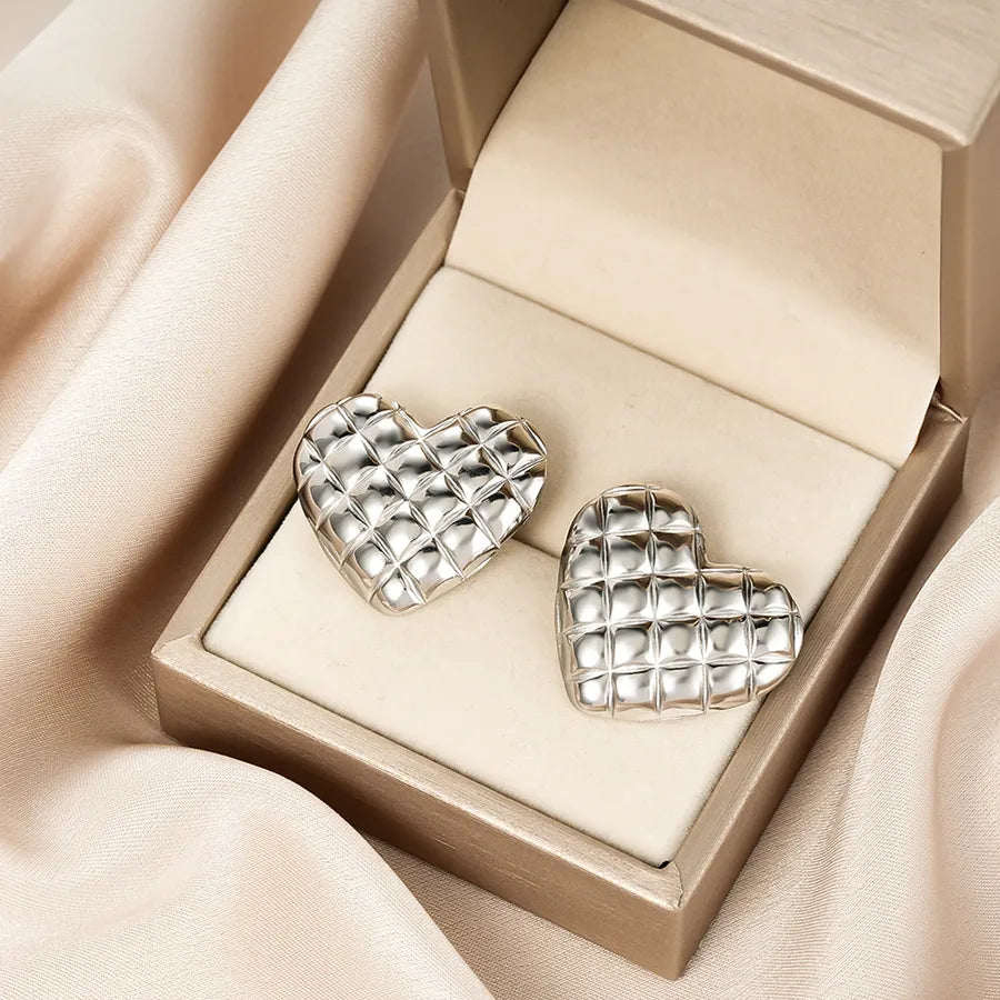 Irregular 18K Gold Plated Stainless Steel Earrings E1374-B (a Pair of Silver Ear Studs)