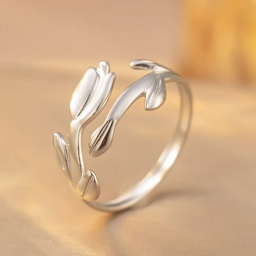 Heart-Shaped Titanium Steel Adjustable Ring K264 Steel Color Ring Open