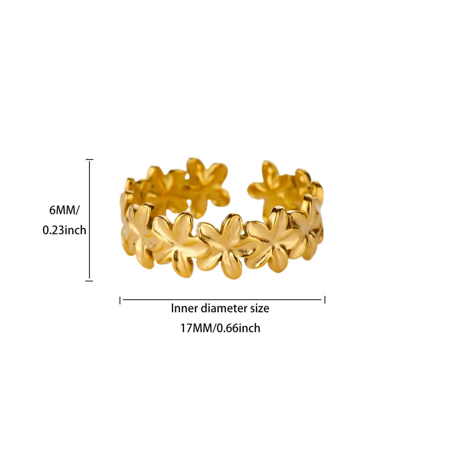 18K Gold Floral Open Ring for Women JZ8251G