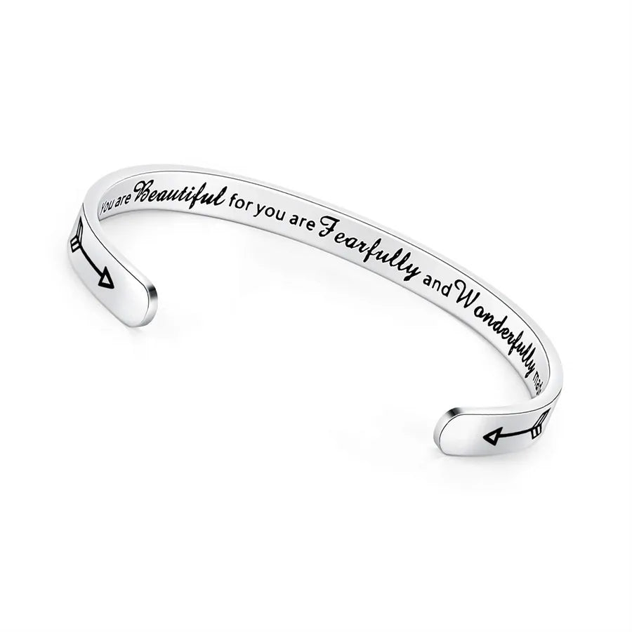Retro Heart Stainless Steel Bangle 18-Christian Gifts - You Are Beautiful_yyth