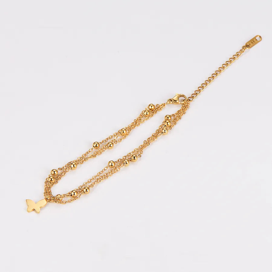 18K Gold Butterfly Stainless Steel Bracelet