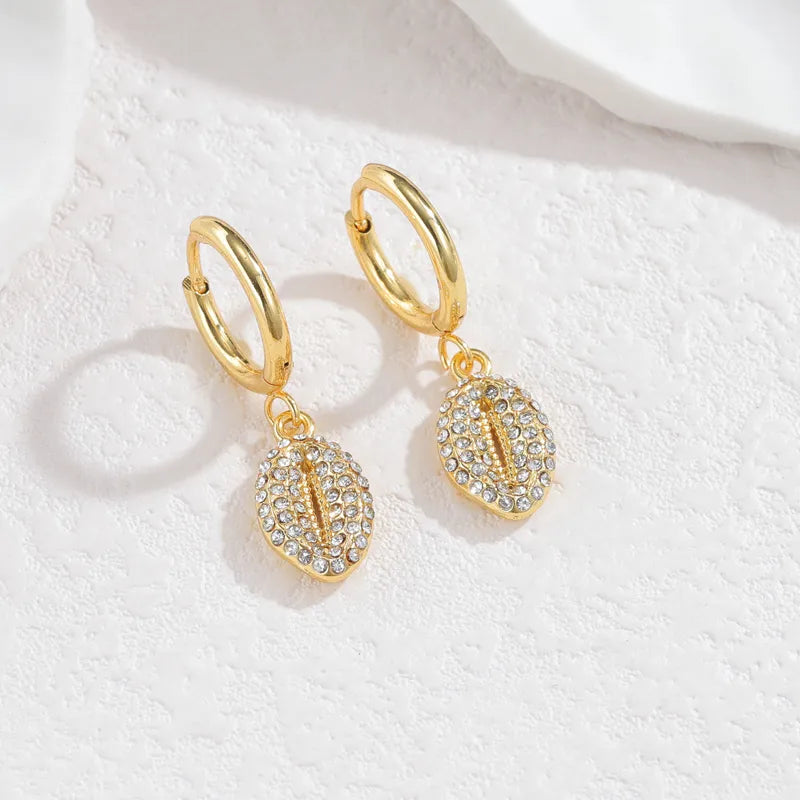 Gold Ocean Animal Earrings – Vintage Beach Style Shell