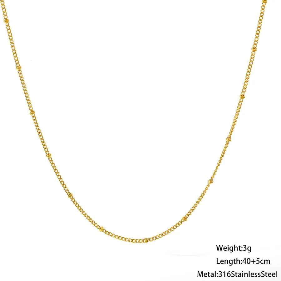 Gold Plated Stainless Steel Unisex Chain Necklace
