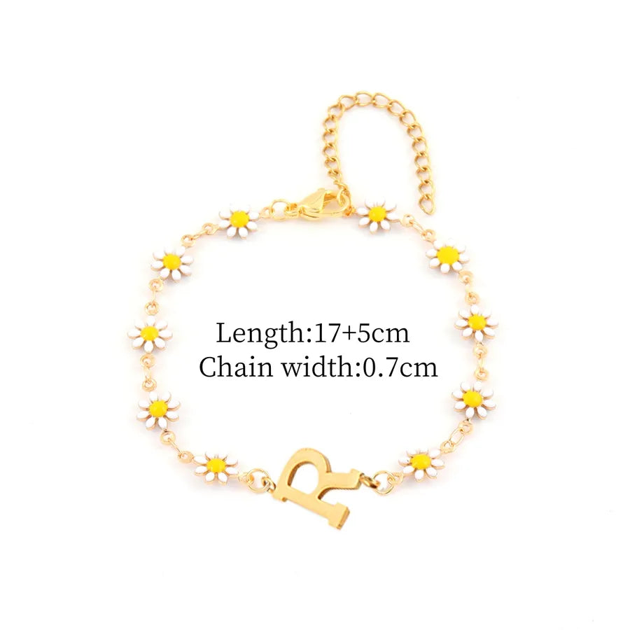 Gold Daisy Chain Bracelet for Women Gold R
