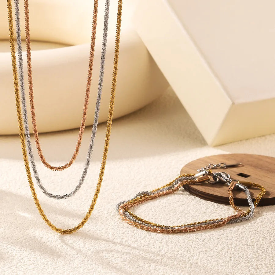 Gold Plated Titanium Steel Floral Necklace