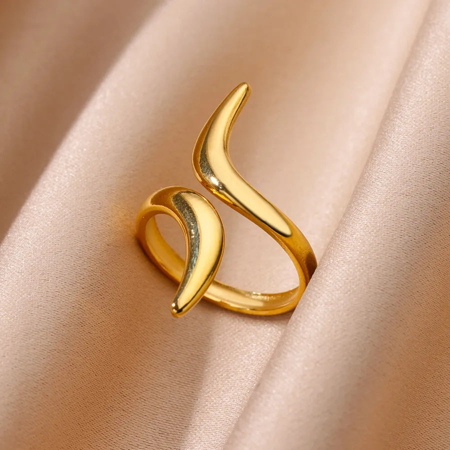 18K Gold Plated Geometric Stainless Steel Ring