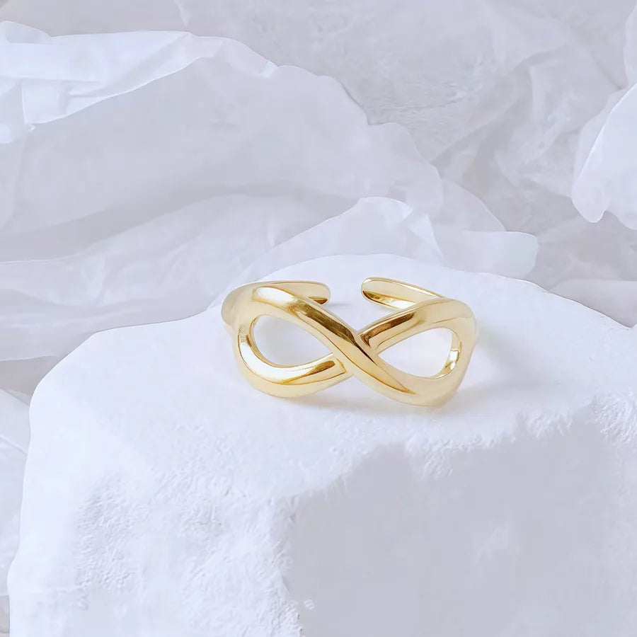 Gold Bamboo Titanium Steel Open Ring Adjustable Opening Golden Hydraulic J51