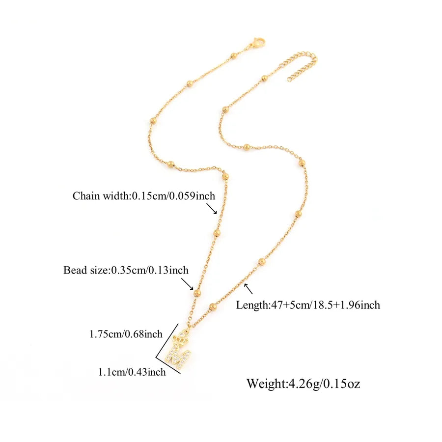 18K Gold Plated Letter Pendant Necklace