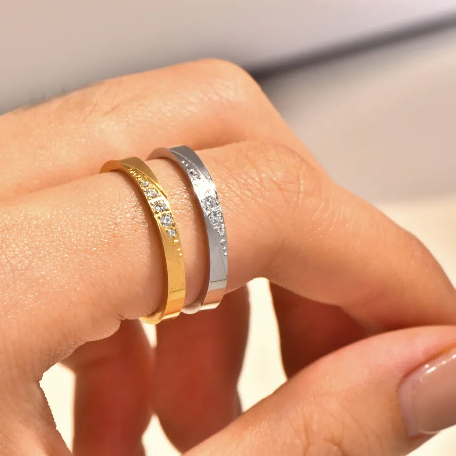 18K Gold Plated Titanium Steel Zircon Ring