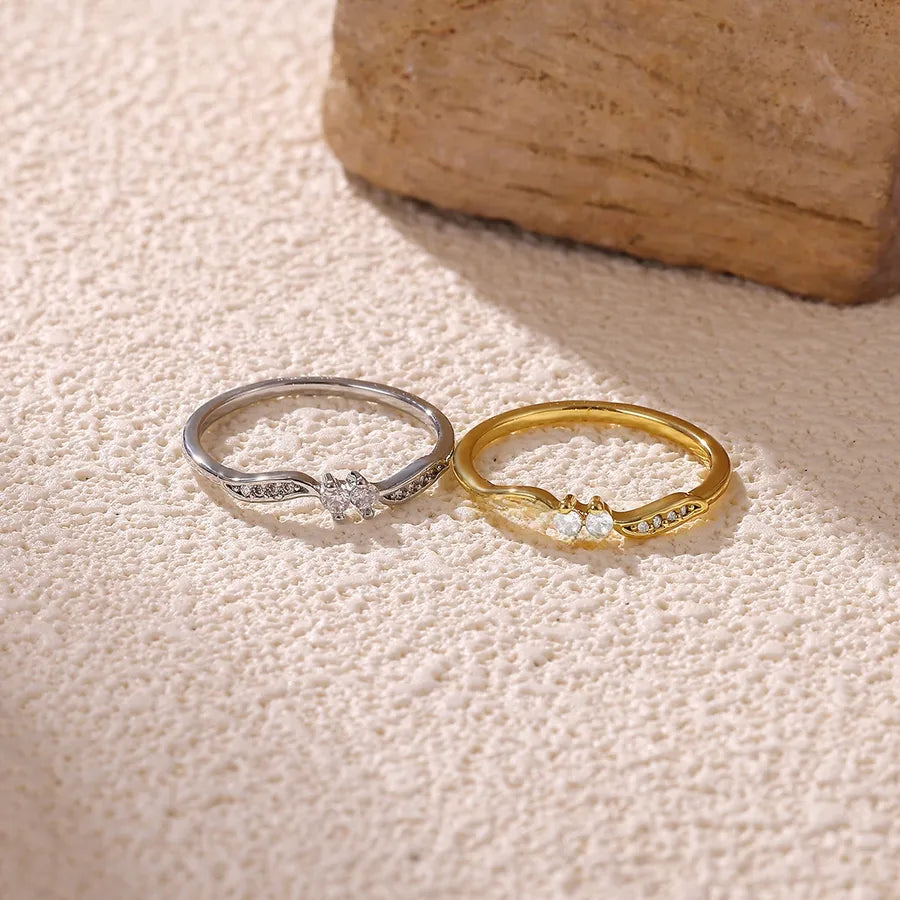 Gold Geometric Floral Statement Ring for Women