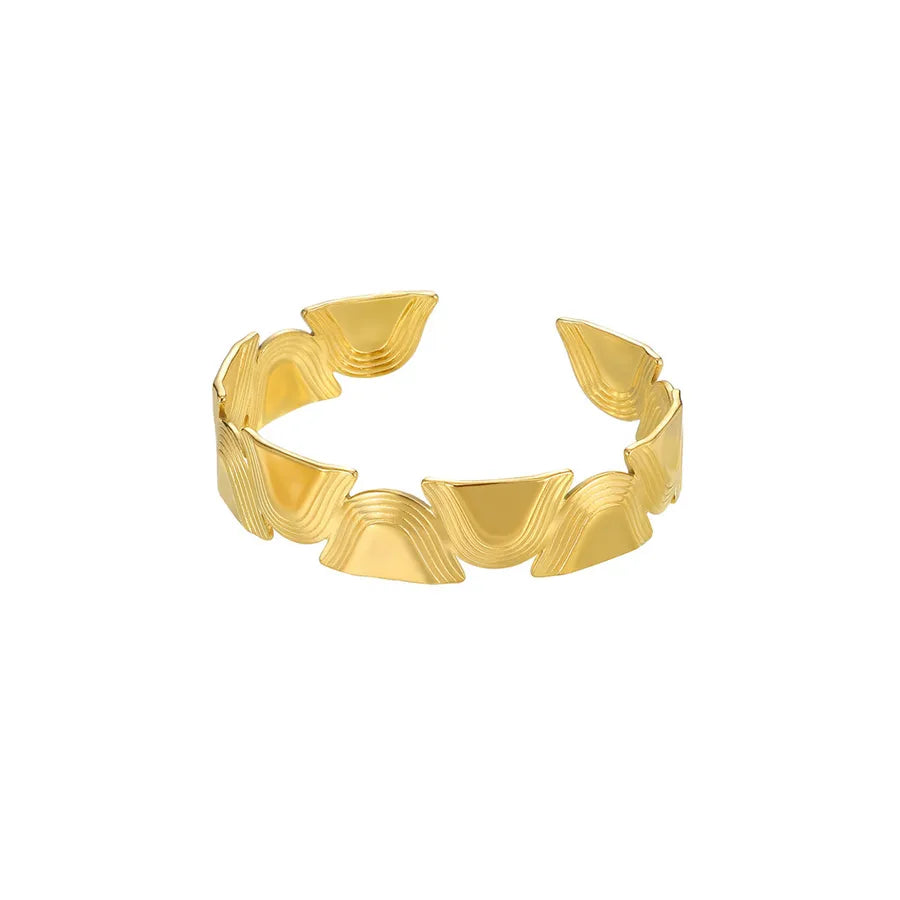 Oversized Gold Stainless Steel Bangle for Women