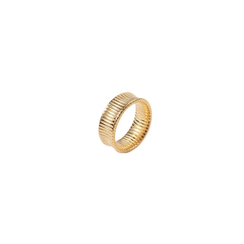 Geometric Titanium Steel Ring for Women