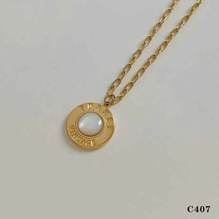 Gold-Plated Stainless Steel Letter Pendant Necklace