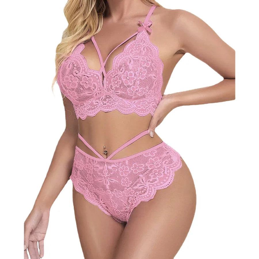 Women's Lace Spandex Lingerie Set
