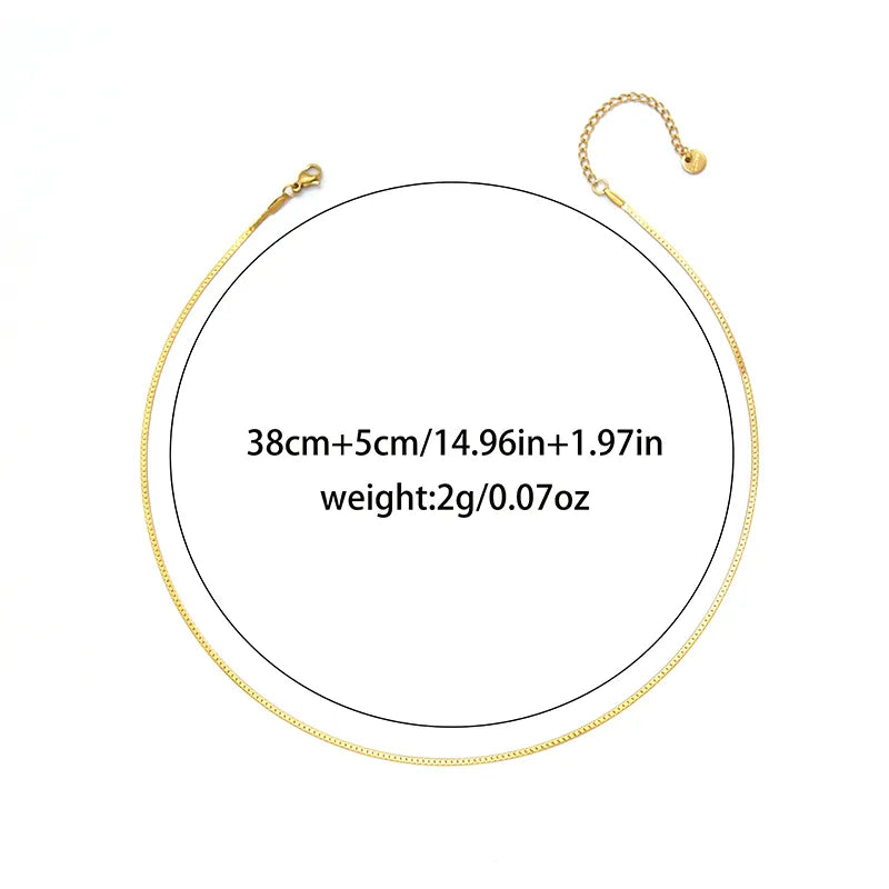 Gold Stainless Steel Chain Necklace Gold