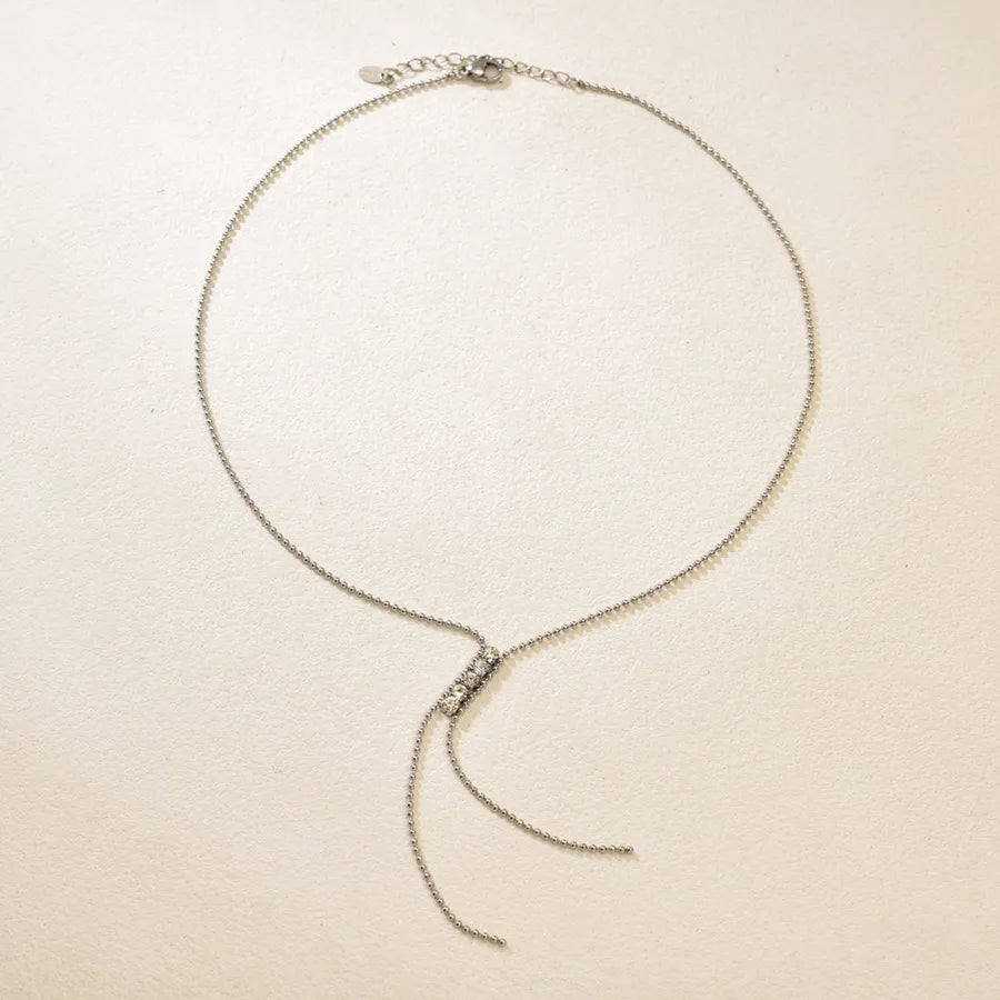 18K Gold Plated Claw Diamond Y Necklace