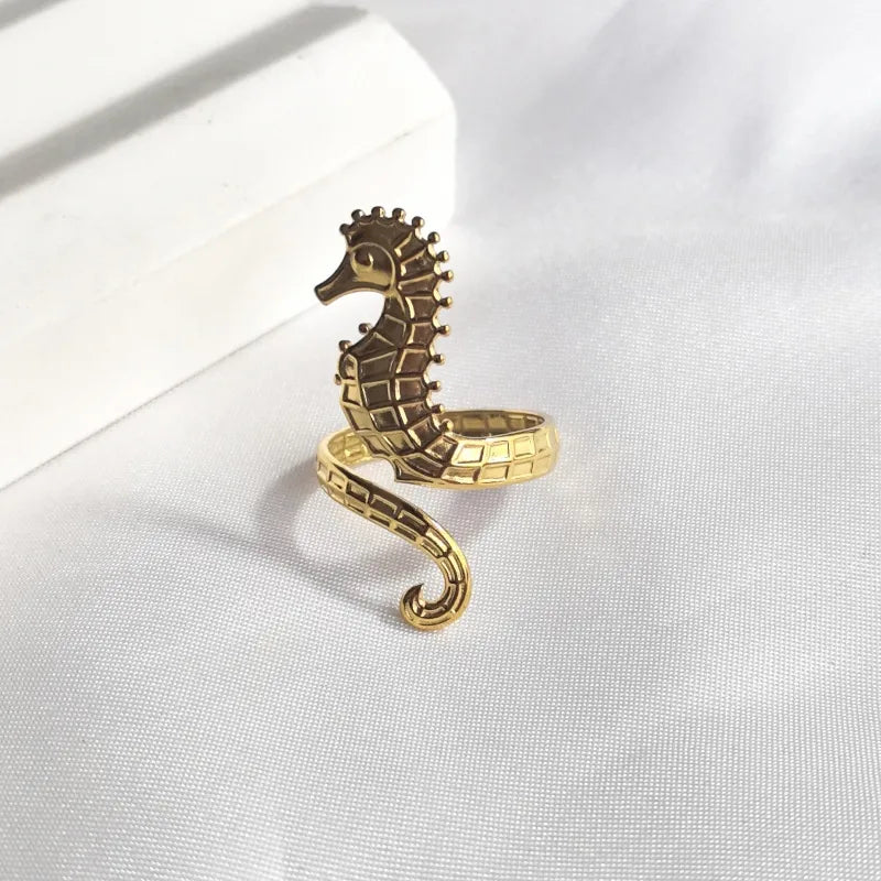 18K Gold Snake Open Ring – Stainless Steel