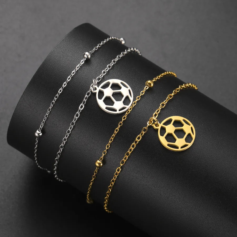 Stainless Steel Sports Pendant Bracelet