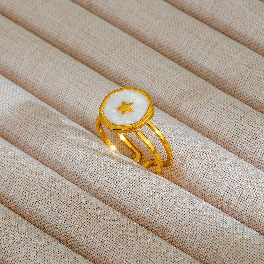 Adjustable 18K Gold Stainless Steel Ring 257