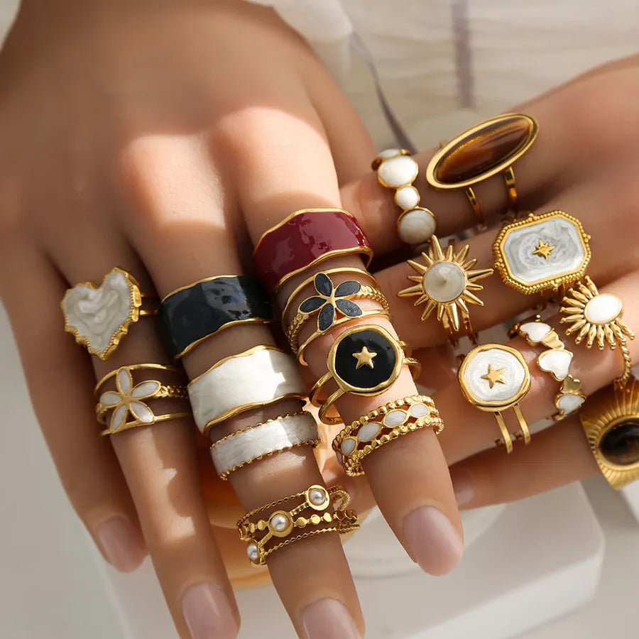 French Vintage Open Ring in Gold Stainless Steel