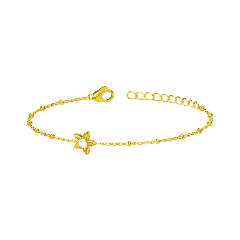 Titanium Steel Star Bracelet with Zircon Inlay