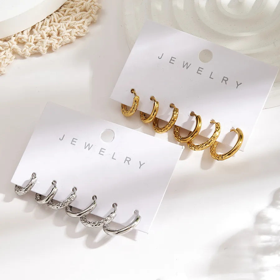 18K Gold Plated Hammered Hoop Earrings