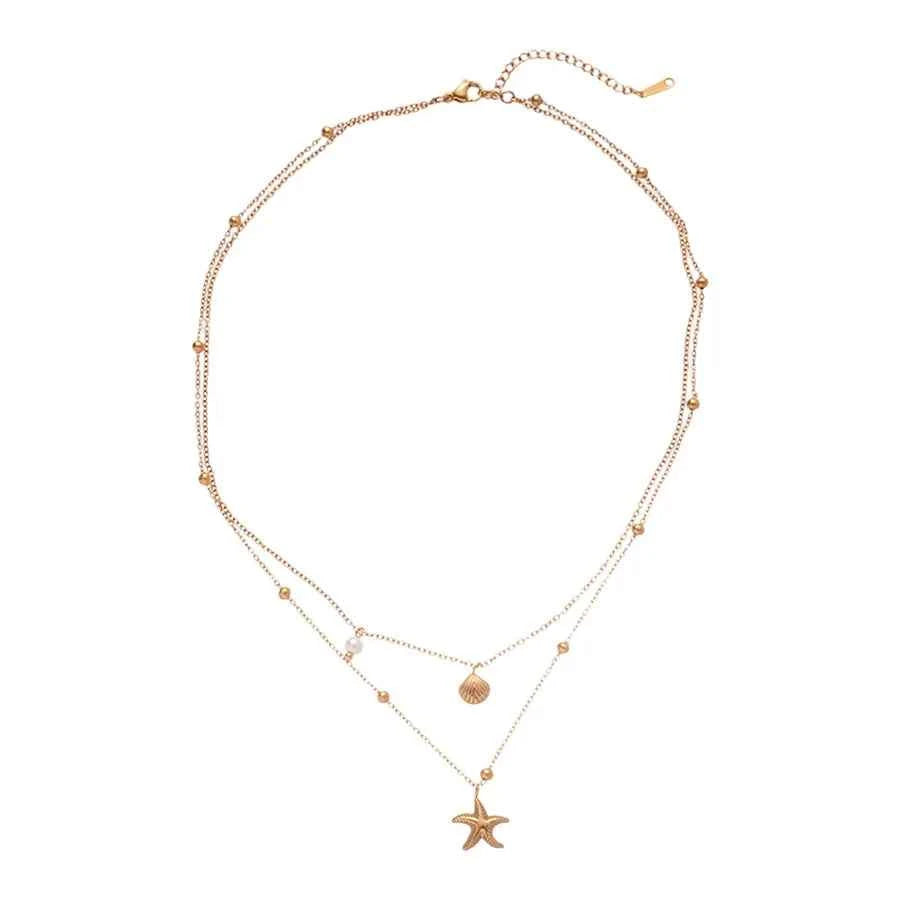 Double Layer Starfish Shell Necklace