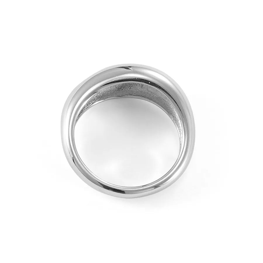 Retro Geometric Titanium Steel Ring
