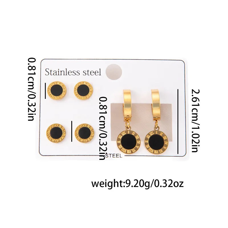 Titanium Steel Heart Earrings for Women Button Titanium Steel Earrings 0962