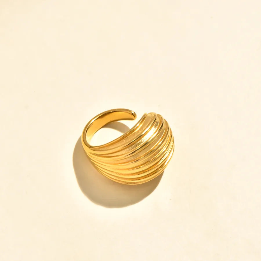 Gold Plated Boho Daisy Geometric Ring adjustable Gold 3