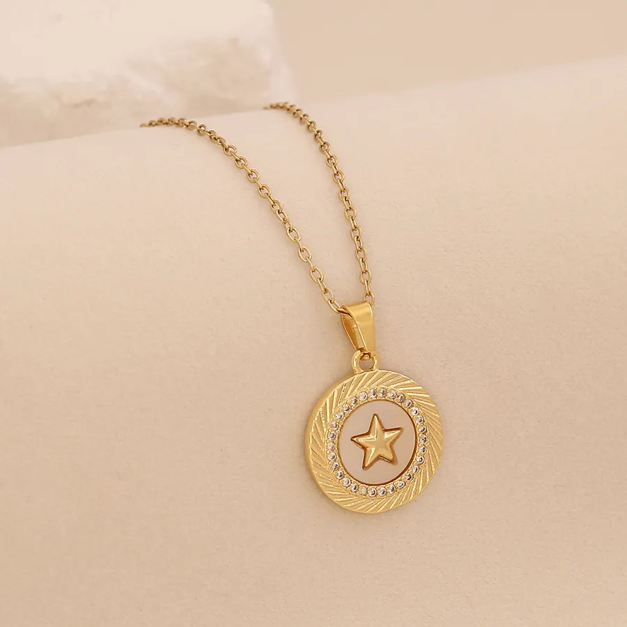 18K Gold Heart Cross Pendant Necklace