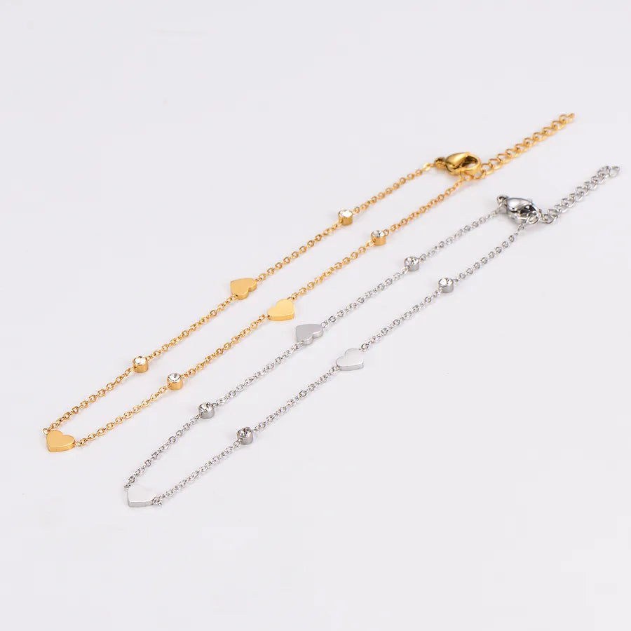 18K Gold Plated Three Heart Anklet