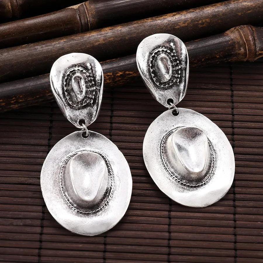 Vintage Western Cowboy Hat Drop Earrings