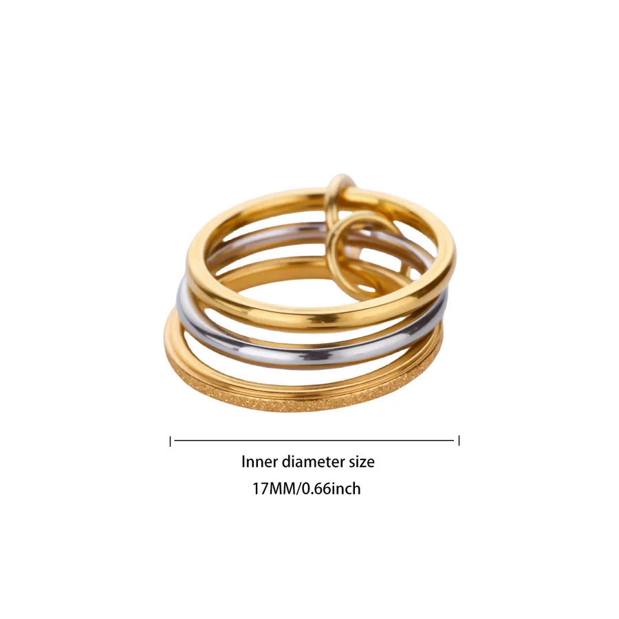 Gold Plated Cross & Star Ring for Women Average Size Multicolor JZ8209-8