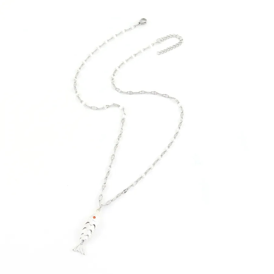 Gold Carp Pendant Necklace – Stainless Steel & Copper