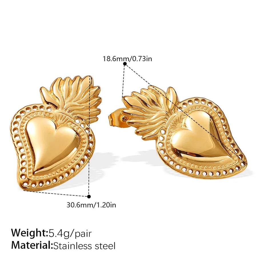Gold Ginkgo Leaf Stud Earrings for Women EH931G Gold Earrings