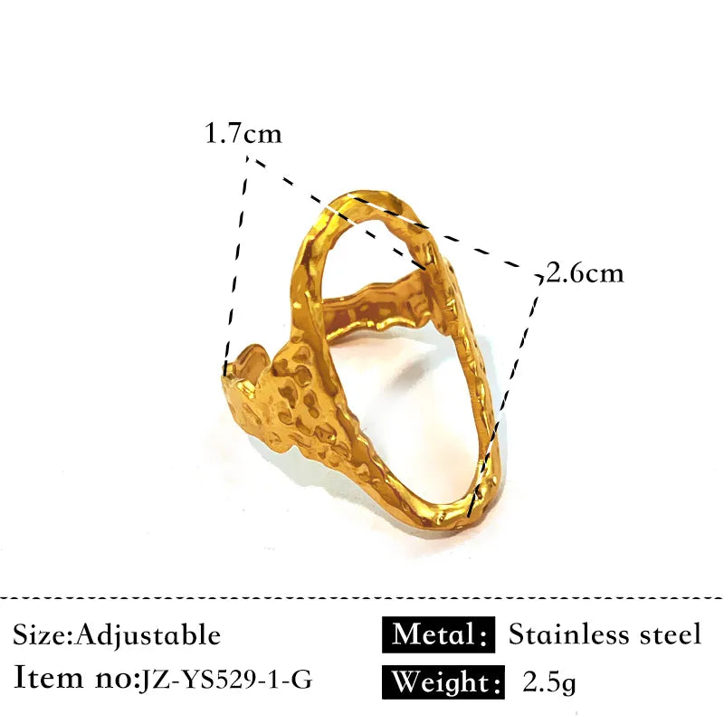 Unisex Geometric Titanium Steel Gold Ring