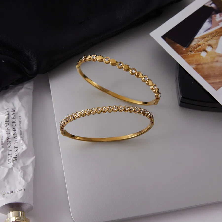 18K Gold Stainless Steel Diamond Bracelet