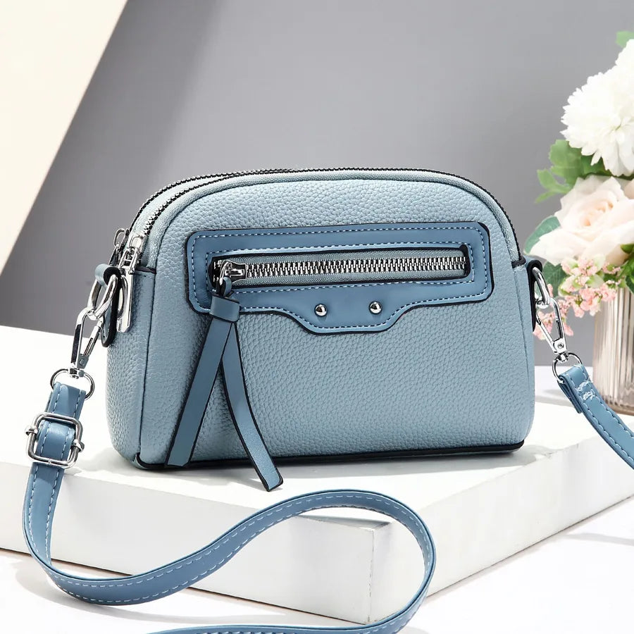 Minimalist Women's Crossbody Shoulder Bag Blue Horizontal 15*5*18CM