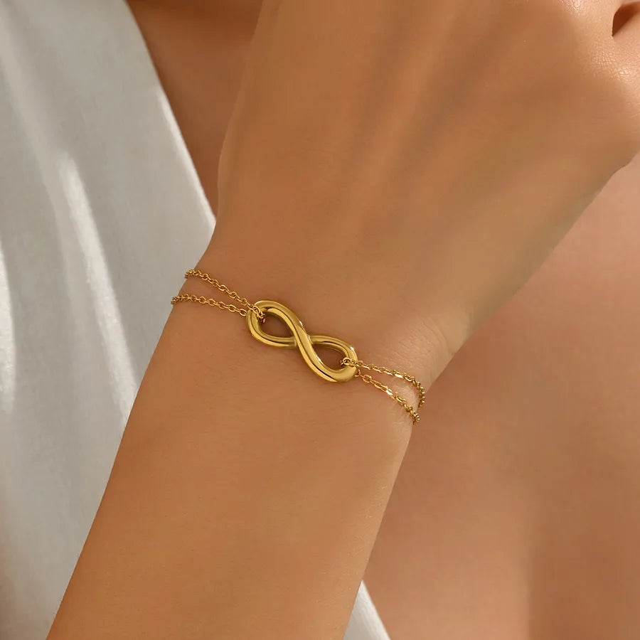 Double Layer Infinity Bracelet – Gold Plated