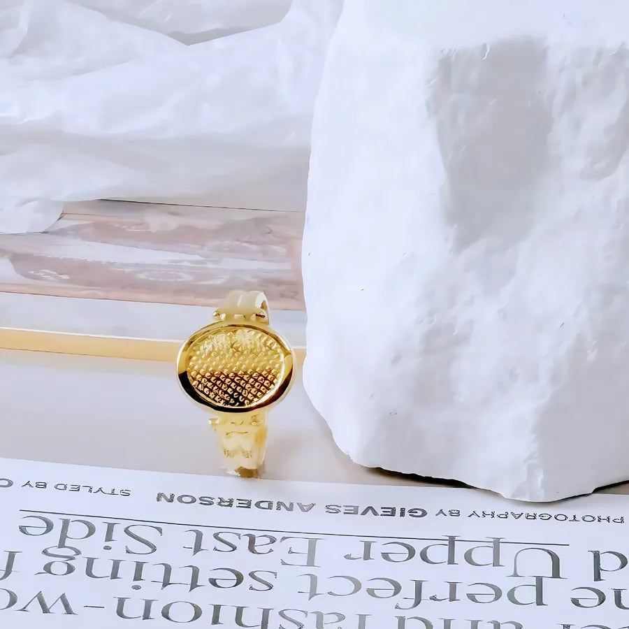 Gold Bamboo Titanium Steel Open Ring Adjustable Opening Golden Hydraulic J80