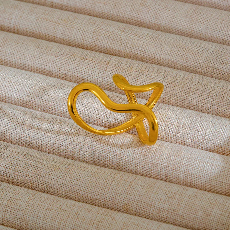 Adjustable 18K Gold Stainless Steel Ring 335