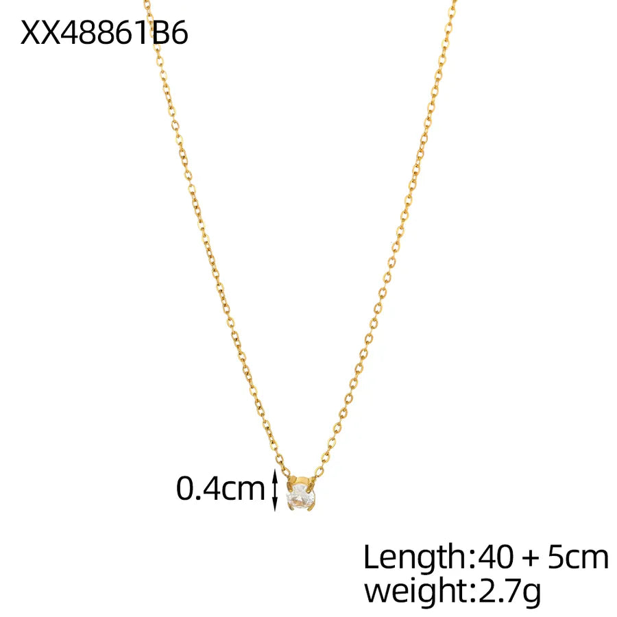 18K Gold Plated Geometric Titanium Steel Necklace One Size XX48861B6 9*9*1