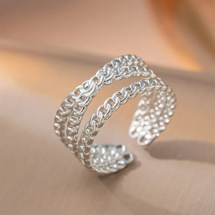 Adjustable Geometric Titanium Steel Ring K14 Steel Color Ring Adjustable