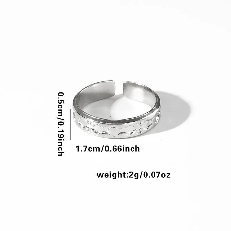 Titanium Steel Fish Tail Ring for Women Adjustable Opening TYR0339$